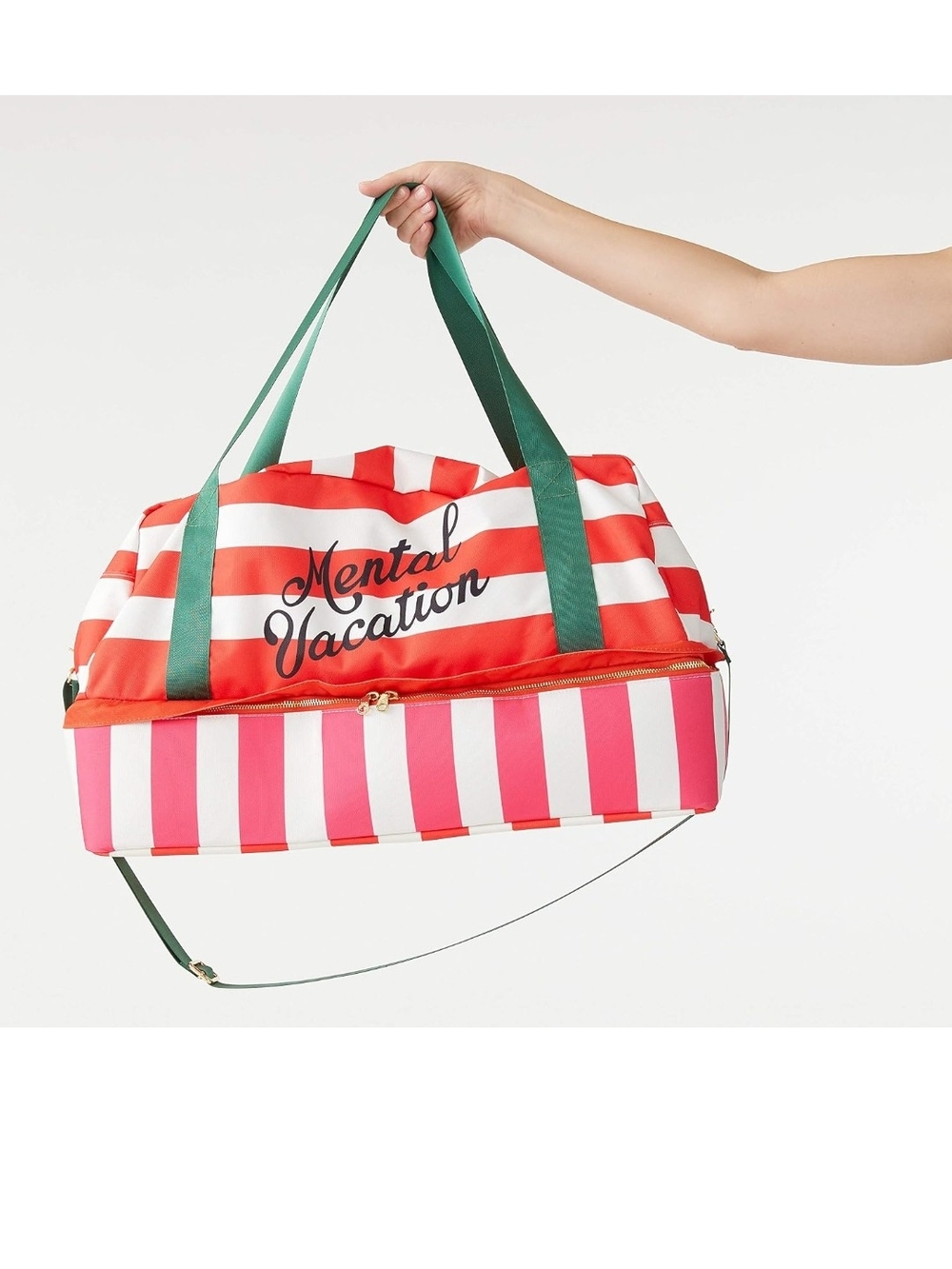 ban.do Red, Pink & Green 'Mental Vacation' Striped Travel Bag